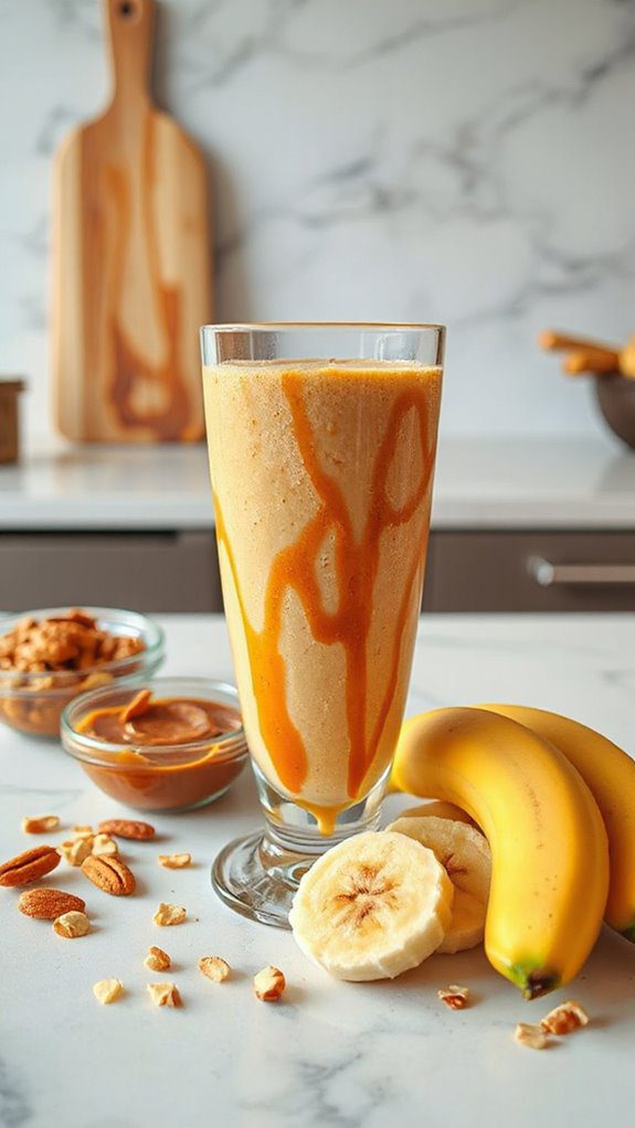 creamy banana peanut smoothie