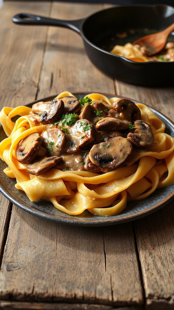 creamy beef pasta dish