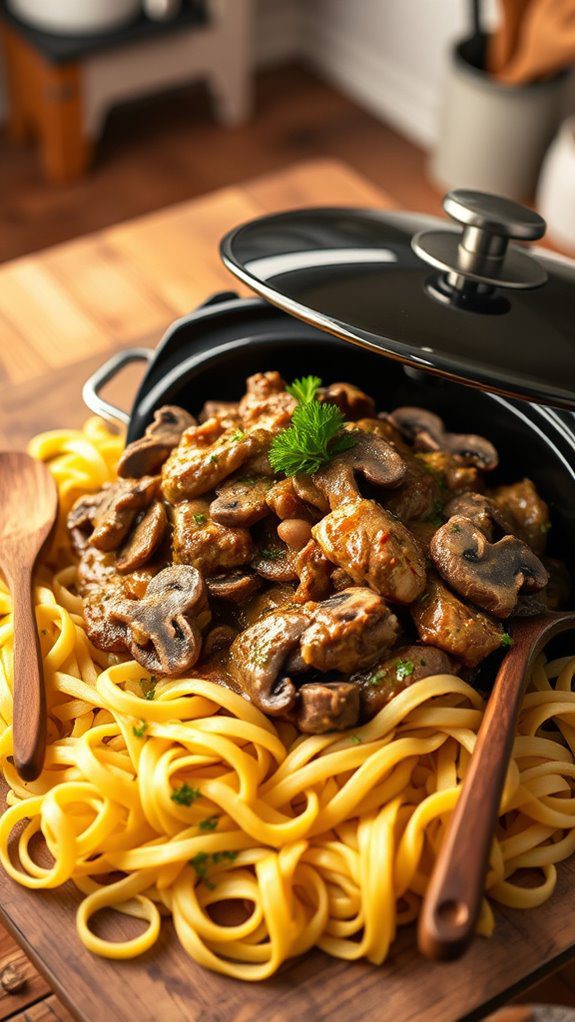 creamy beef pasta dish