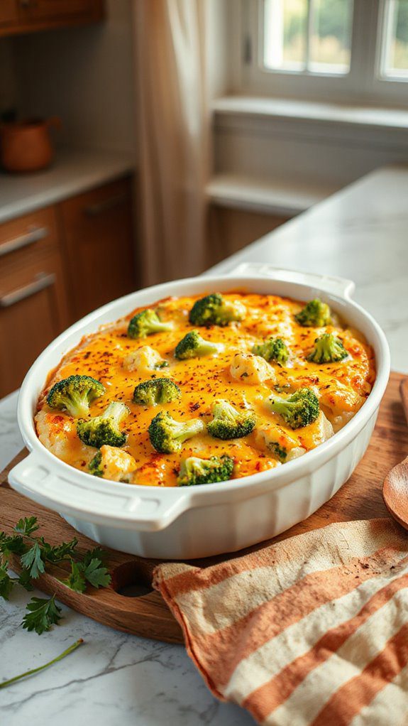 creamy broccoli rice bake