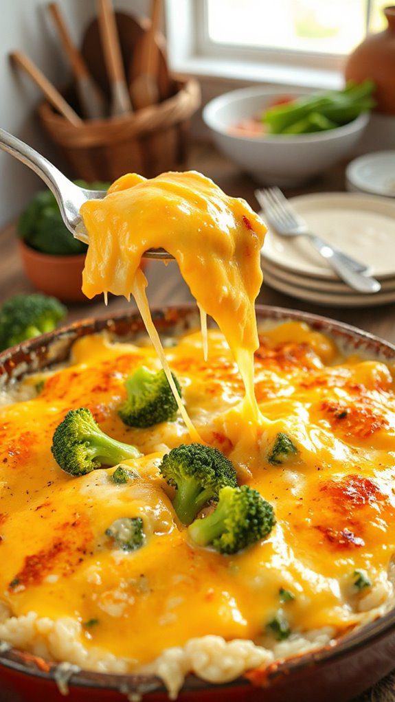 creamy broccoli rice bake