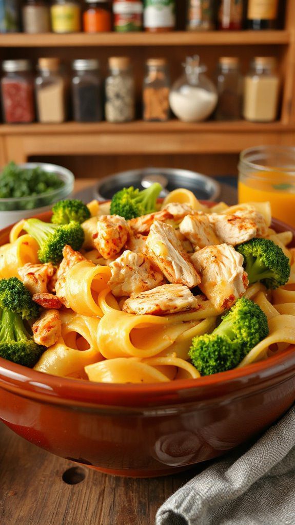 creamy chicken broccoli pasta