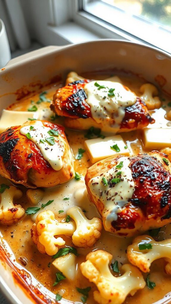 creamy chicken cauliflower bake