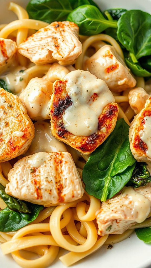 creamy chicken spinach pasta creamy chicken spinach pasta