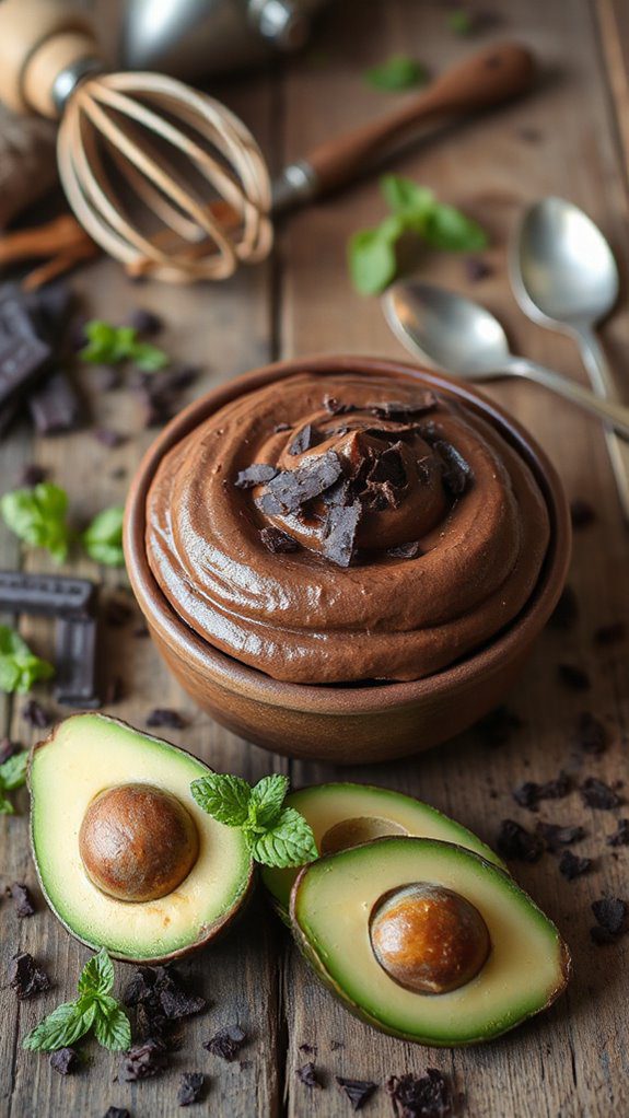creamy chocolate avocado dessert