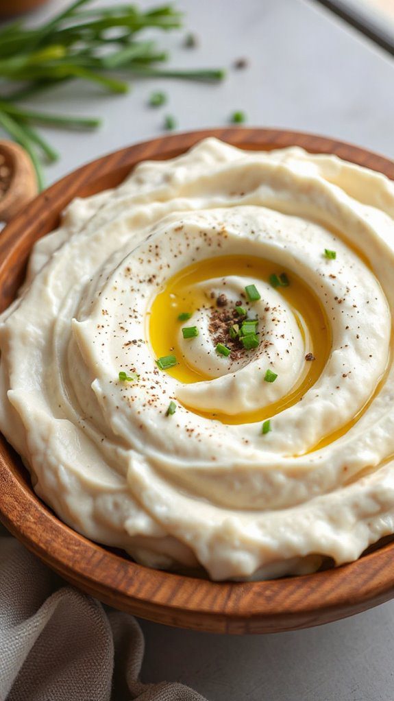 creamy mashed cauliflower dish creamy mashed cauliflower dish