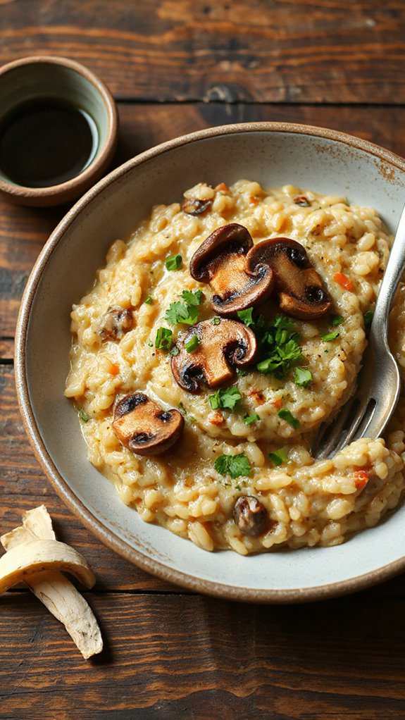 creamy mushroom barley risotto
