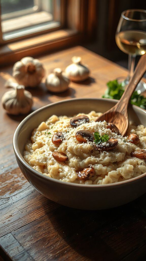 creamy mushroom parmesan risotto