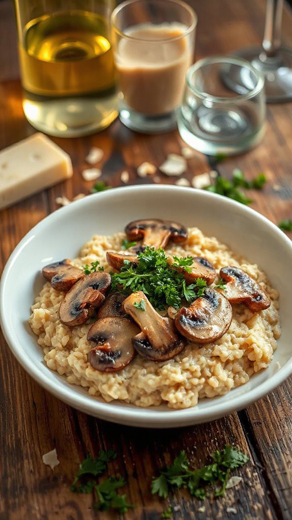 creamy mushroom rice dish