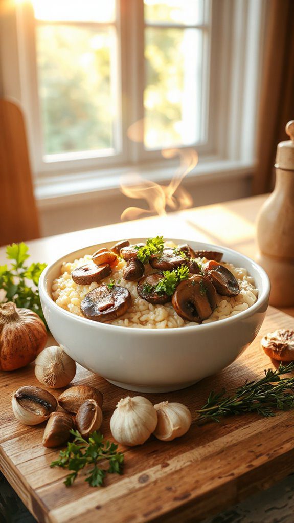 creamy mushroom rice dish creamy mushroom rice dish