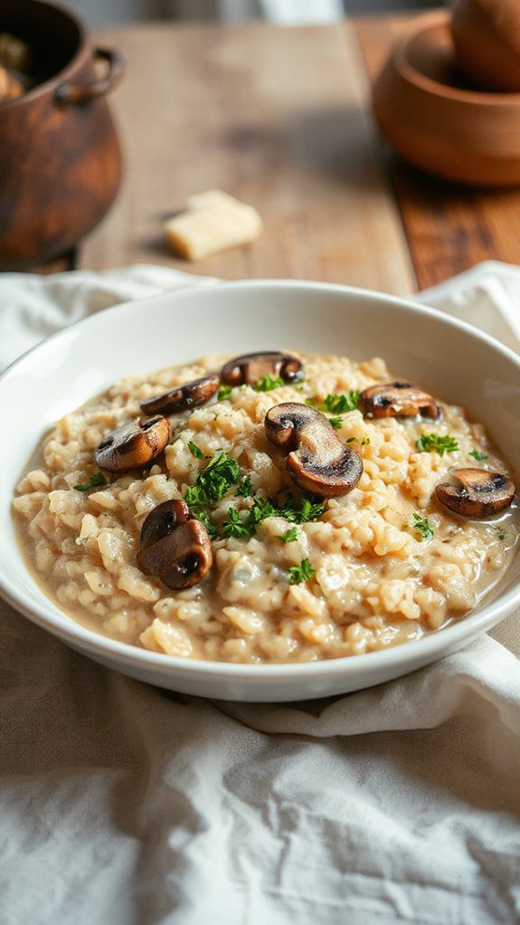 creamy mushroom rice dish