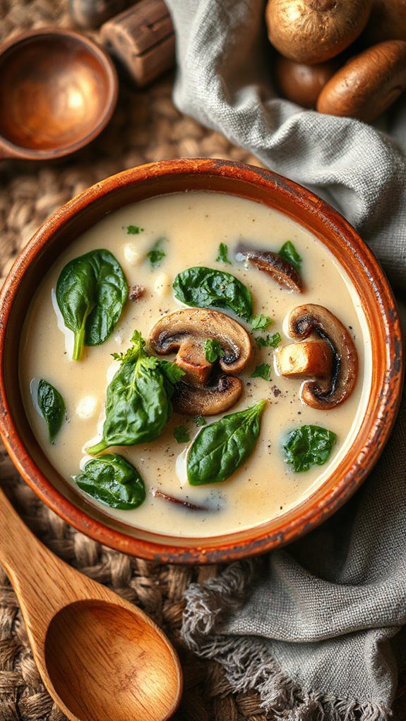 creamy mushroom spinach soup creamy mushroom spinach soup