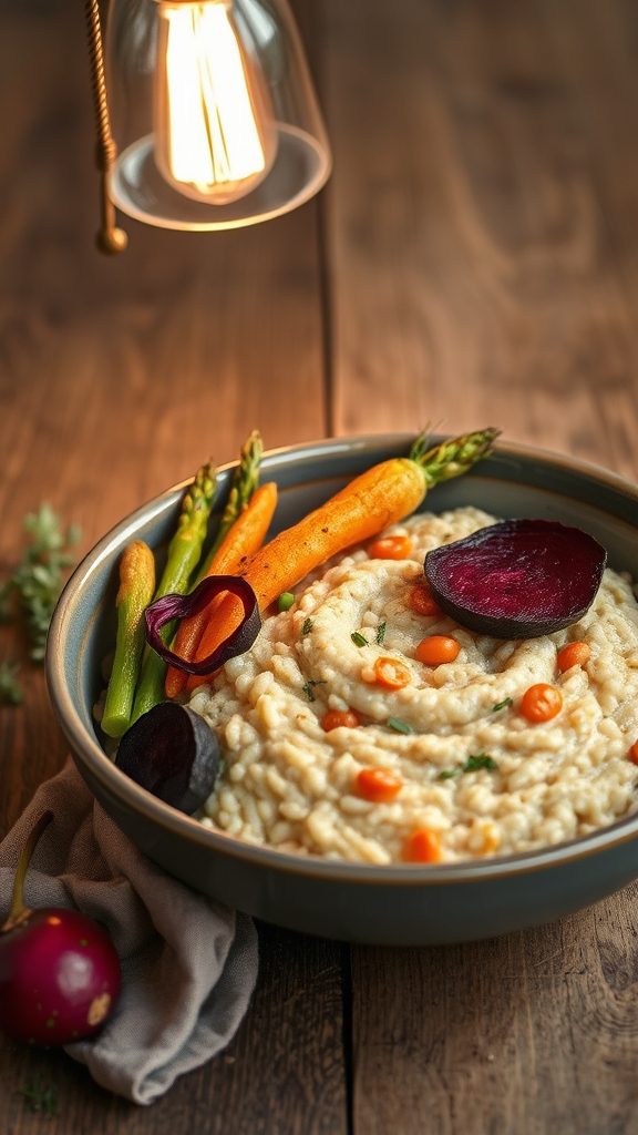 creamy oat risotto dish