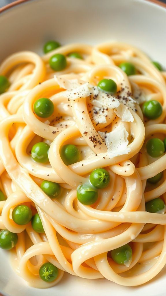 creamy pasta with peas