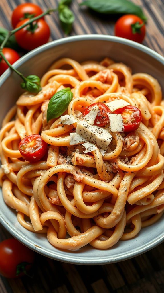 creamy pasta with tomatoes