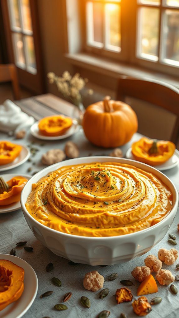 creamy pumpkin cauliflower mash