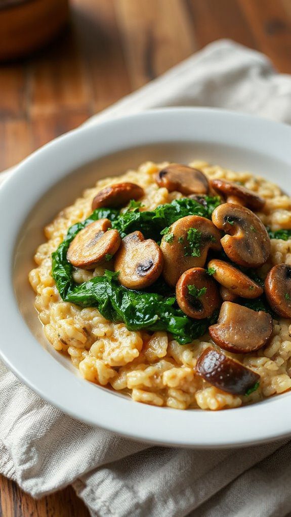 creamy risotto with mushrooms