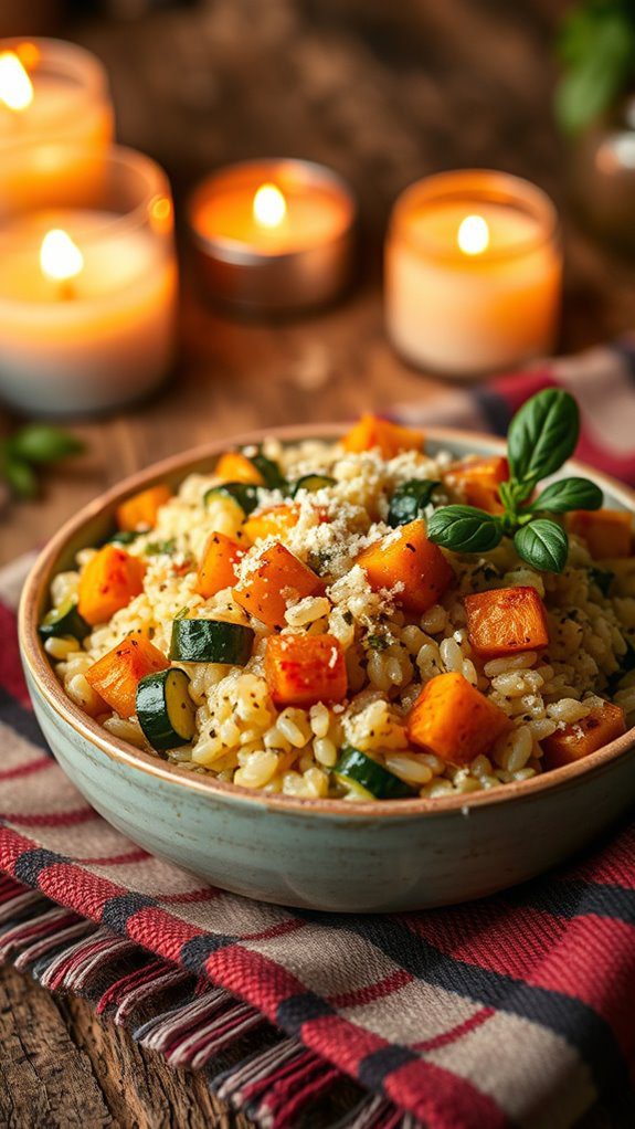 creamy roasted vegetable risotto