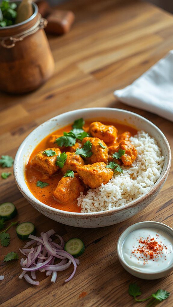 creamy spiced chicken bowl