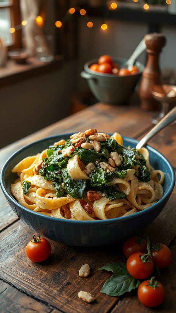 creamy spinach ricotta pasta
