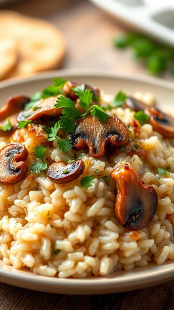 creamy turkey mushroom risotto