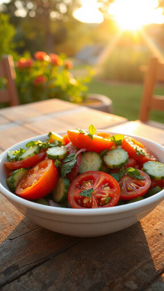 crisp cucumber tomato salad