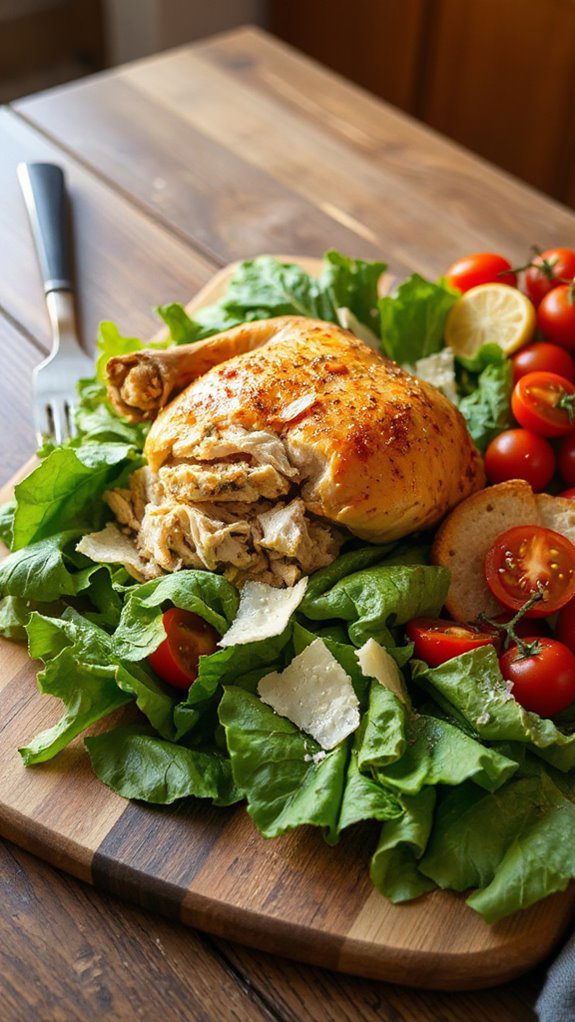 crispy chicken caesar salad