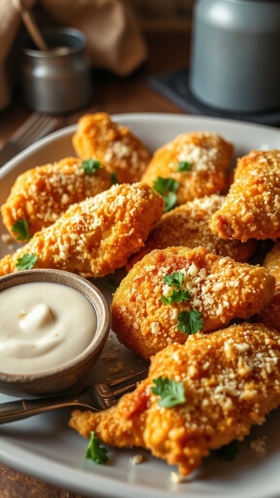 crispy chicken coated with parmesan crispy chicken coated with parmesan