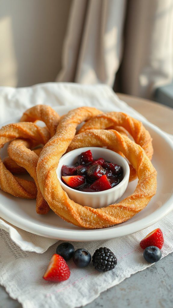 crispy churros with sauce