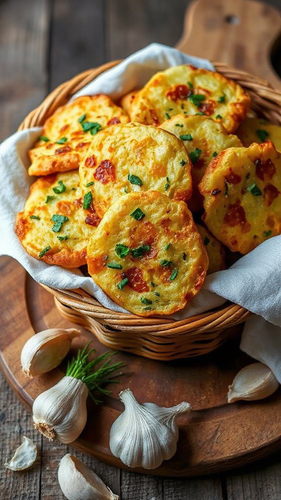crispy herb infused potato fritters