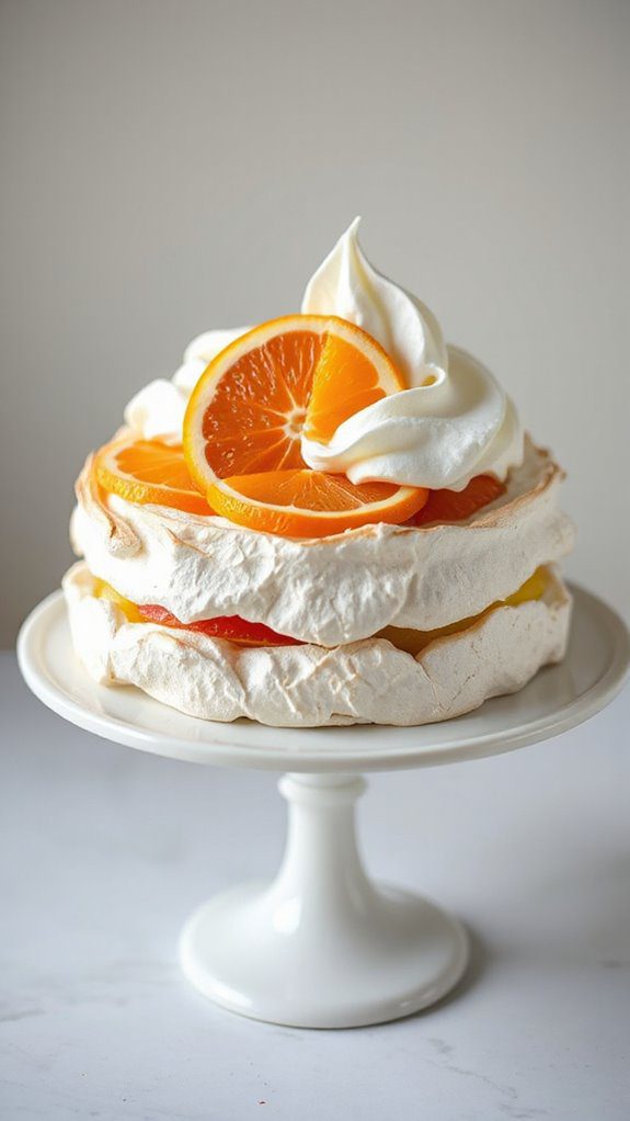 crispy meringue with citrus