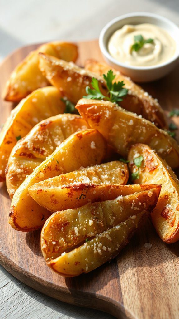 crispy parmesan potato wedges