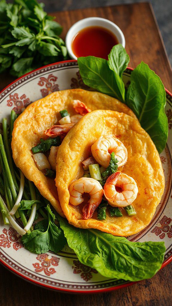 crispy vietnamese savory pancakes