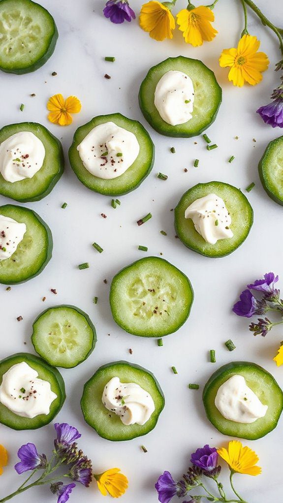 cucumber bites with cream