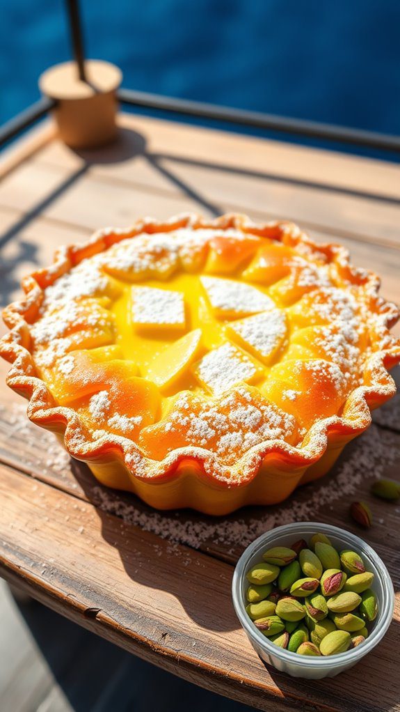 custard filled phyllo pastry dessert