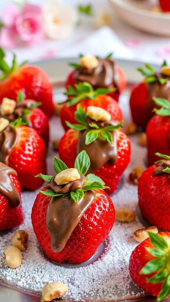 decadent chocolate hazelnut strawberries