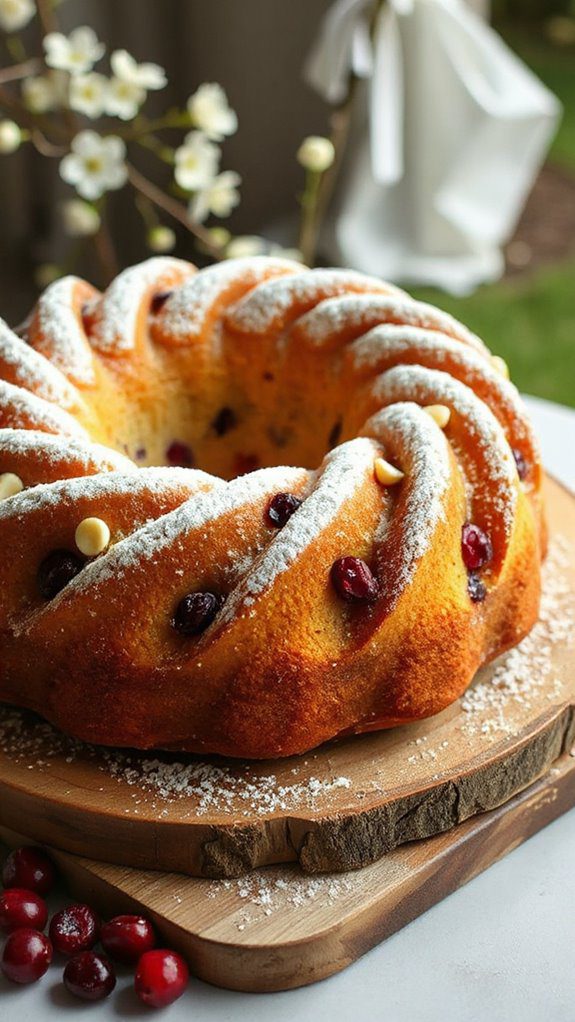 decadent dessert with cranberries