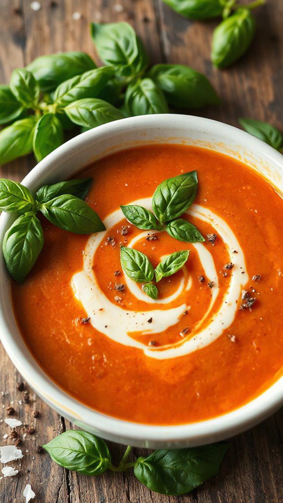 delicious basil infused tomato soup