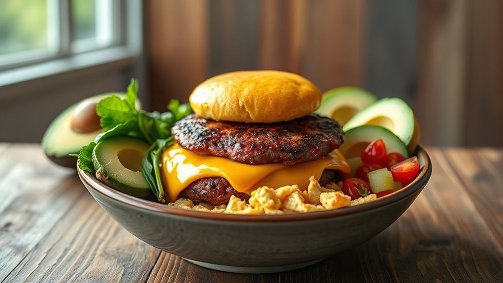 delicious breakfast burger bowl