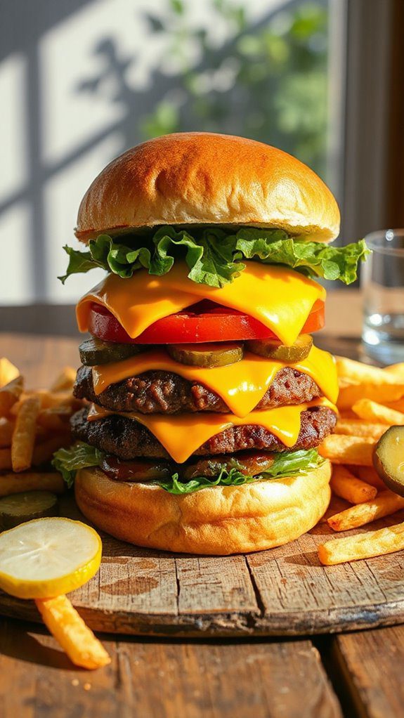 delicious cheeseburger with toppings delicious cheeseburger with toppings