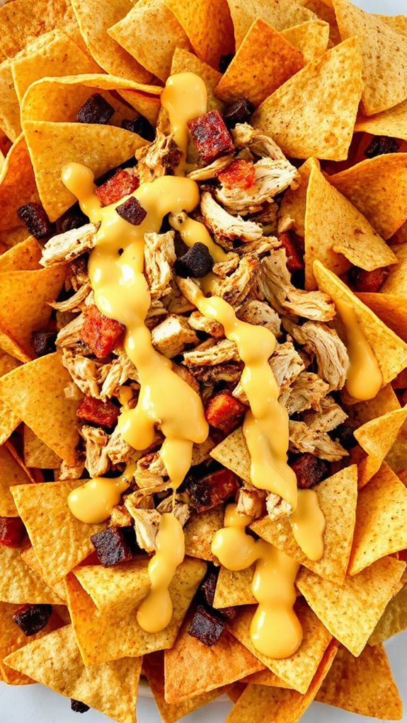 delicious cheesy chicken nachos