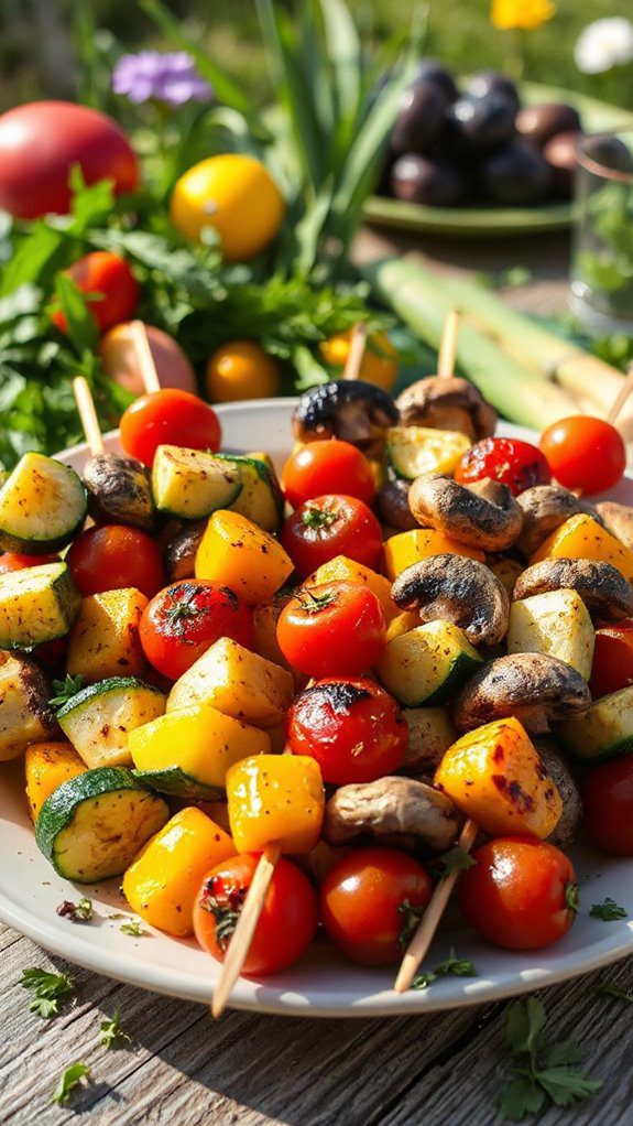 delicious grilled vegetable kebabs