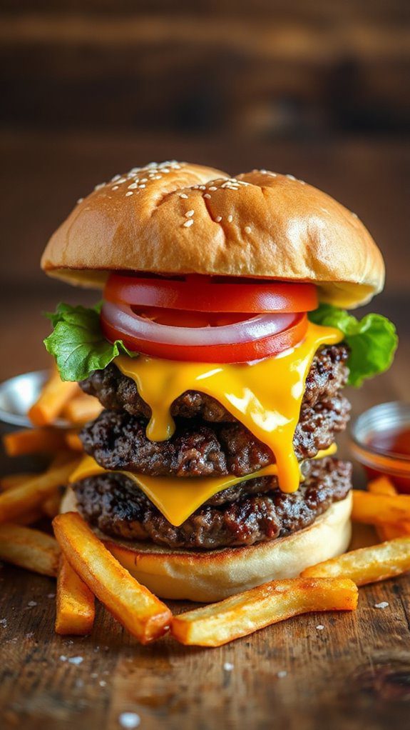 delicious juicy classic burger