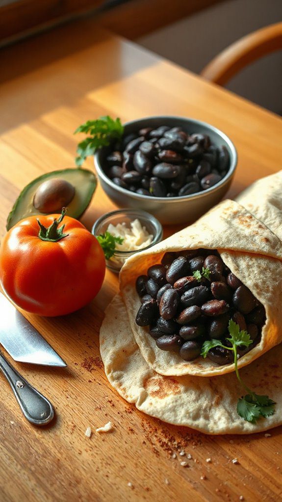 delicious mexican bean burritos