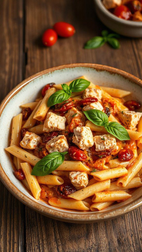 delicious pasta with chicken