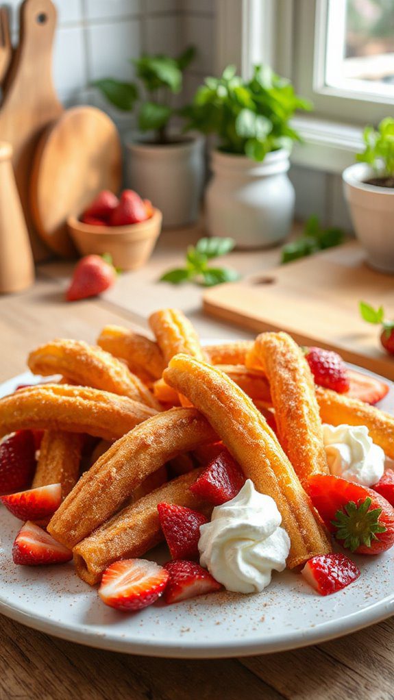 delicious strawberry churros dessert