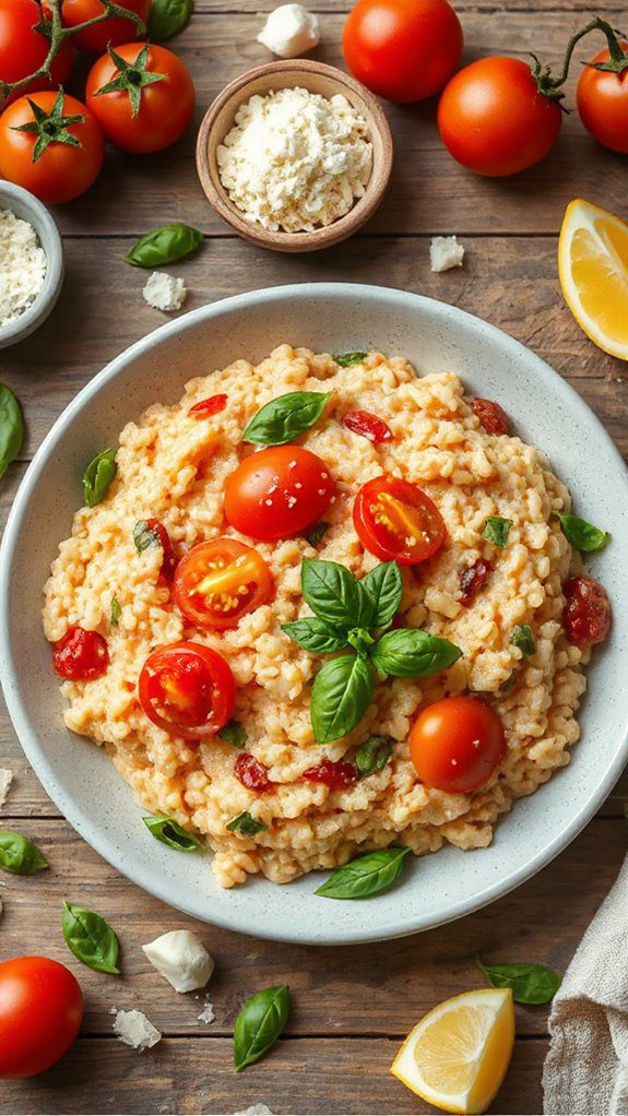 delicious tomato basil risotto