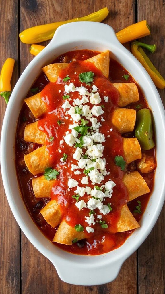 delicious veggie filled enchiladas