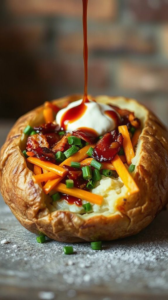 deliciously topped potato dish