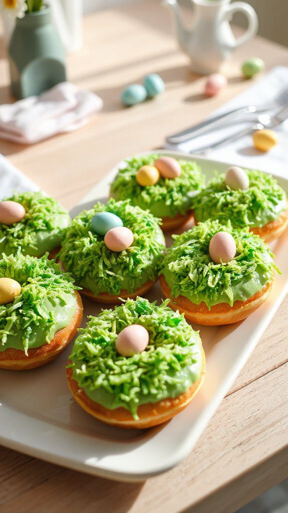 donuts in grassy nest